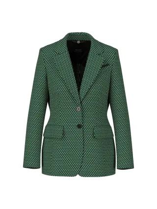 Marc Cain Collections - Blazer mit Fischgratmuster dark jade green - Gr. - 36