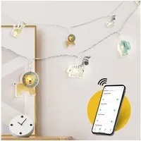 COZY HOME Lichterkette Safari für Kinder, mit APP steuerbar, Batterie & Stecker, 20 warmweiße Tiere, 8 Modi, Dimmbarkeit & Musikmodus