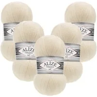 Alize 5 x ALIZE Superlana Tig Häkelwolle, 570 m, Handstrickgarn, Fein,Häkeln,Stricken