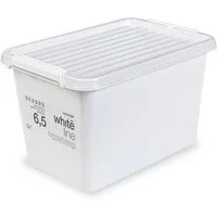 KONZEPT Aufbewahrungsbox mit Deckel und stabilen Clips – Stapelbar, robust, Ideal für Kleidung, Spielzeug & Lebensmittel