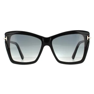 Tom Ford Butterfly Womens Shiny Black Smoke Gradient