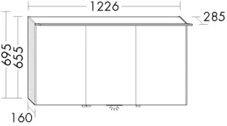 Burgbad Spiegelschrank Sys30 PG4 Sana 695x1226x285 Sys30 PG4 Sana, SGQS123RPN416 SGQS123RPN416