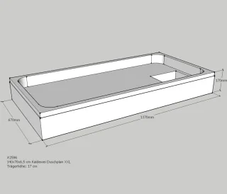 Neuesbad Wannenträger für Kaldewei Duschplan XXL 70x140x6,5 SD24000