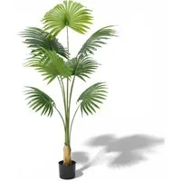Kunstpalme Künstliche Palme Fächerpalme 160 cm groß im Topf Dekopalme Palme, Arnusa, Höhe 160 cm, tropische Zimmerpflanze