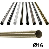 MDEKOR Gardinenstange Gardinenrohr aus Metall – Stahlrohr für Stangen Ø 16, 19 & 25 mm, Ø 16 mm Antik Gold, Länge 120 cm