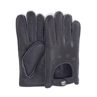 Motorradhandschuhe aus Leder, Graphit