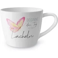 La Vida Tasse Kaffeetasse Teetasse Tasse Maxi Becher für dich la vida "Beginne den, Material: Porzellan