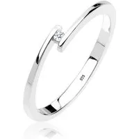 Elli DIAMONDS Verlobungsring Diamant Weiß Brillantschliff (0.015 ct) 925 Sterling Silber