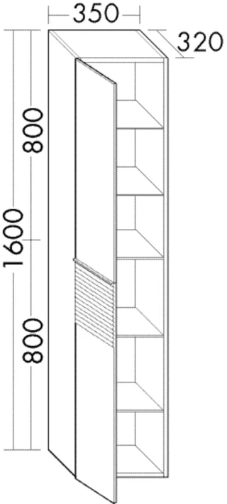 Burgbad Hochschrank Fiumo 1600x350x320 Eiche Dekor Urban, HSLZ035RF6934 HSLZ035RF6934