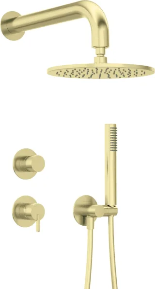 Neuesbad Serie 600 Unterputz Dusch-Set mit verstellbarer Kopfbrause Neuesbad, gold gebürstet NB1NQS_R9YK1