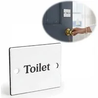 LS-LebenStil Hinweisschild Vintage Emaille Türschild Toilet 6x5cm Toilettenschild Deko Nostalgie, (Oval Weiß Schwarz Hinweisschild für Tür Türrahmen Bad Badezimmer, Gäste WC Dekoschild Nostalgieschild Deko Schild Blechschild)