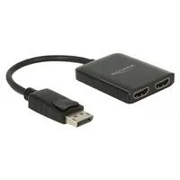 DisplayPort Splitter 1.4 > 2x HDMI MST schwarz, 20cm Kabel