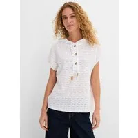 bonprix Henleyshirt lockerer Schnitt, Oversize-Passform, mit Kapuze, Kurzarm-Design