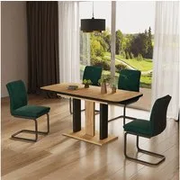 Vicco Esstisch Fenaro, Schwarz/Goldkraft Eiche, 120 x 80 cm 2 Teile (1-St)