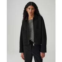 OPUS Jackenblazer JENIMA aus komfortablen Scuba Sweat Lockere Passform, gerader Schnitt, Umlegekragen, aufgesetzte Taschen