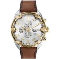 Diesel Chronograph Spiked DZ4665, Armbanduhr, Herrenuhr, Lederarmband, Quarzuhr, Stoppfunktion