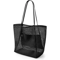 Blusmart Strandtasche Strandtasche aus Netzgewebe für den Sommer (Großes Fassungsvermögen, Aufbewahrungstasche für Kinderbadebekleidung und -ausrüstung), Leicht zu tragen