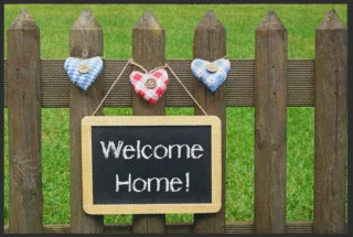 Fussmatte Welcome Home Gartenzaun 4155 | Größe: 60 cm x 45 cm