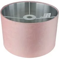 Licht-Erlebnisse Lampenschirm GIRONA, in Pink Silber gebürstet Ø 28 cm Stoff Modern Flur