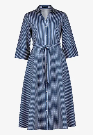 zero - Hemdblusenkleid mit 3/4 Arm dark blue/white - Gr. - 38