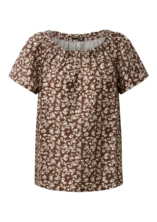 qs - Bluse braun/beige - Gr. - 40