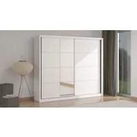 Home affaire Schwebetürenschrank Albi, Schlafzimmerschrank, Wäscheschrank in cashmere oder weiß Kleiderschrank mit Spiegel MIT Innenausstattung,FSC®-zertifiziert