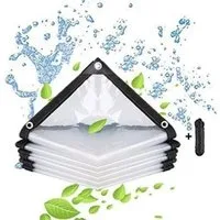LuxusKollektion Schutzplane Wasserdichte transparente Plane mit ösen, abdeckplane für gartenmöbel
