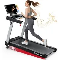 JOROTO Laufband F6 Laufband Klappbares für Zuhause, 1- 16 km/h, 156 x 78 x 140 cm, 2.5PS mit 1%-10% Steigung, LED Anzeige & 15 Programmen