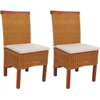 MCW Esszimmerstuhl Var-M42-2 (Set, 2 St), 2er-Set, geflochten, Beine aus Holz