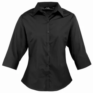 Premier - Bluse für Damen 3/4 Ärmel (Schwarz)