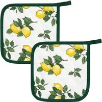 Kracht Kochschürze Topflappen "Zitronen" 2er-Pack, Motiv