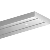 Bestlivings Gardinenschiene Komplettset 90-480 cm, 2-läufig, 90 cm, mit Bohren, verschraubt, Kunststoff, flach, weiß, inkl. Befestigungsset