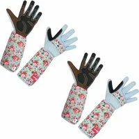 Keron Gartenhandschuhe 2 Paar Rosenhandschuh Gr. 8/M Rose Garden, lange Stulpe (2, Paar) Gartenarbeit, Schutz vor Dornen, Stacheln