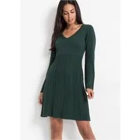 bonprix Strickkleid für stilvollen Auftritt, aus Baumwolle und Polyacryl, mit Rippen-Mix