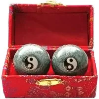 Saraswati Massageball Qi Gong Kugel Yin Yang grau 35mm