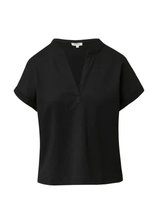 s.Oliver Red Label - Strukturiertes Blusenshirt im Relaxed Fit schwarz - Gr. - 34