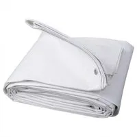 Woltu Pool-Abdeckplane, PE Gewebeplane mit Ösen 180g/m² weiß
