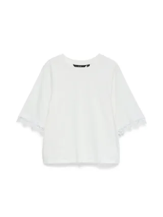 VERO MODA - VMLYLA SS O-NECK TOP JRS Snow White - Gr. - XL