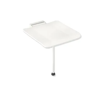 Hewi System 900 Klappsitz 900.51.20560AS 450 x 112 x 525 mm, Edelstahl pulverbeschichtet weiß matt, Polyamid matt weiß
