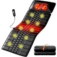 BBWL Massagegerät mit Heizfunktion für Nacken, Rücken und Taille, Kunstleder, verstellbare Intensität, tragbares Design für Büro, Zuhause und Reisen