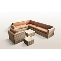 Ragnarök Möbel-Design Gartenlounge-Set Narvik, (Set, Ecklounge, Polyrattan, Alu), Sitzpolster ca. 16 cm dick und haben 2 intergrierte Härtegrade