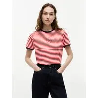 Tommy Hilfiger Kurzarmshirt TH ROUNDAL REG C-NK SS TEE mit kontrastfarbenen Bündchen