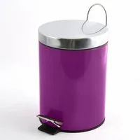 MSV Kosmetikeimer Treteimer uni, rostfreier Edelstahl, mit herausnehmbarem Inneneimer, 3L