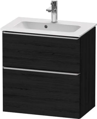 Duravit D-Neo Waschtischunterbau wandhängend Eiche Schwarz Matt 610x372x625 mm - DE4368070160000 DE4368070160000
