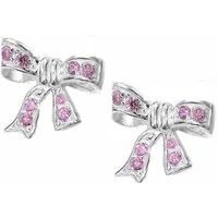 schmuck23 Paar Ohrstecker Ohrringe Schleife Zirkonia 925 Silber Damen Mädchen Kinderohrringe, Kinderschmuck Mädchen Geschenk echte Silberohrringe