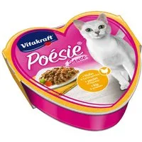 Vitakraft Katzenfutter Poesie Sauce, Huhn und Gartengemüse, 15 Schalen, Nassfutter für: Katzen