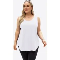 Imily Bela Tanktop Damen Oversized ärmellos Rundhals Locker (Packung, 1-tlg., 1per-Pack) mit abgerundetem Saum in Unifarbe