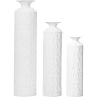 KLAM HOME Bodenvase Große Bodenvase 3er Set aus Metall, (50/65/83 cm), Mid-Century Modern (Dekovase Boden bis zur Decke reichende Vase, hohe dekorative Vase), Vintage Deko, Dekorative Vase für Wohnzimmer, Flur und Schlafzimmer