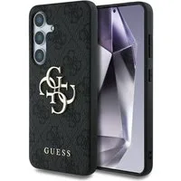 Guess Handyhülle Galaxy S25 Kunstleder grau mit goldfarbenen Logo