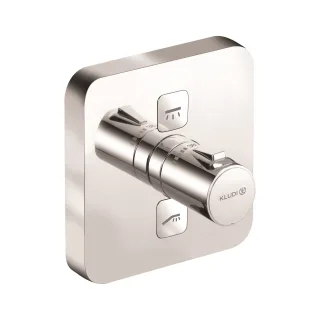 KLUDI PUSH Unterputz-Thermostatarmatur mit Drucktaste für 2 Verbraucher, soft edge chrom 389110538